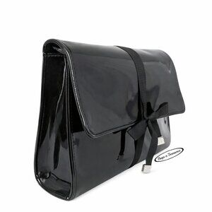 DIOR Beauté Patent Leather Cosmetic Bag NWOT Black Flap Pouch